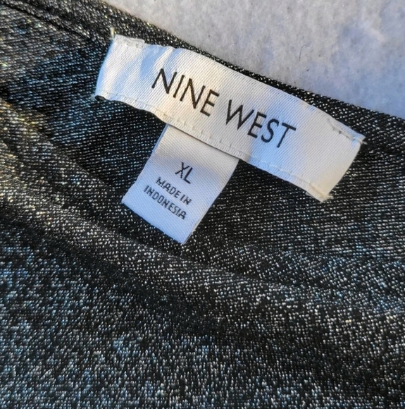 NINE WEST NWT Metallic Gray Long Sleeve Top Size XL (2) - Picture 5 of 11